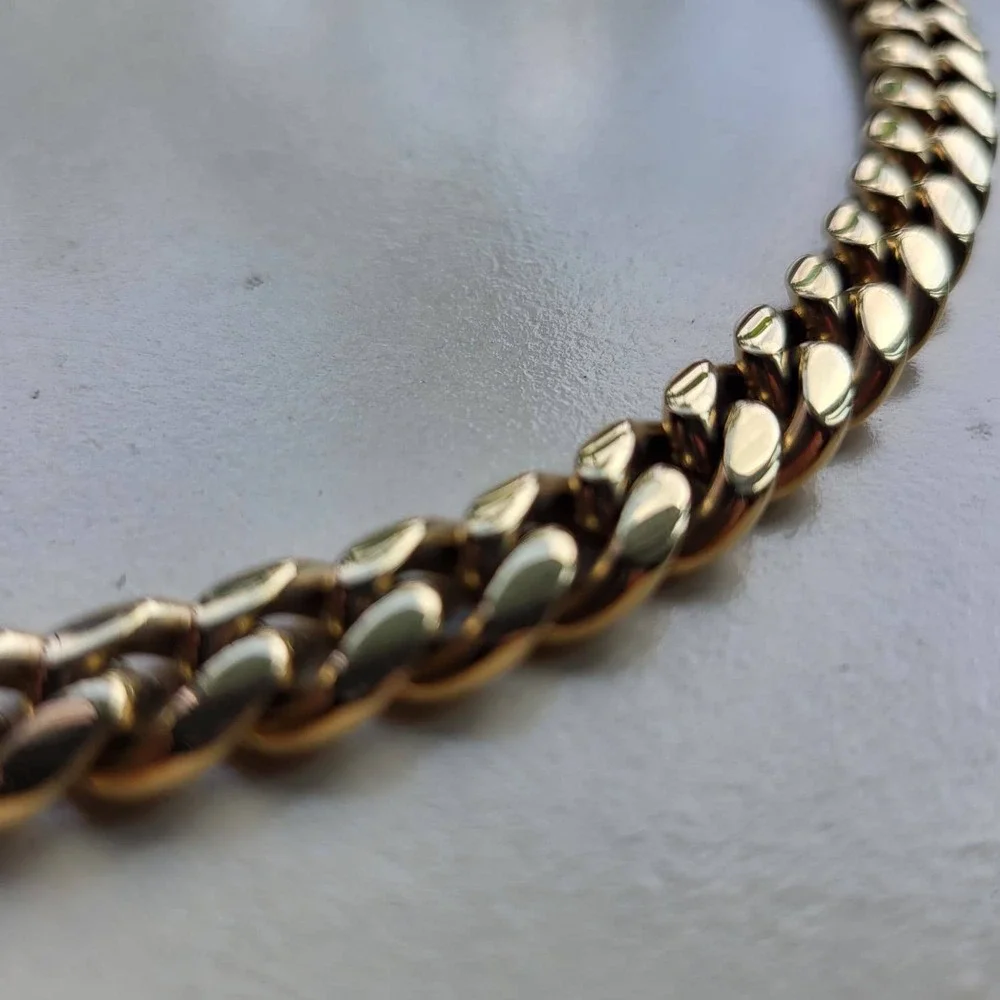 14K Gold Plated Stainless Steel Cuban Link Necklace 10mm Gold Chain